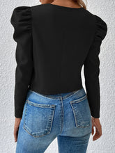 Load image into Gallery viewer, Zip Up Puff Sleeve Jacket
