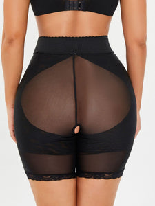 High-Waisted Lace Trim Shaping Shorts