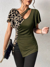 Load image into Gallery viewer, Leopard Flutter Sleeve T-Shirt
