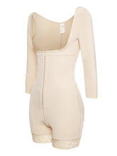 Load image into Gallery viewer, Full Size Zip Up Lace Long Sleeve Shapewear
