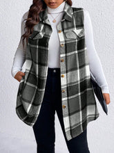 Load image into Gallery viewer, Sassy Pocketed Plaid Button Vest
