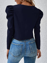 Load image into Gallery viewer, Zip Up Puff Sleeve Jacket
