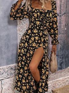 Sassy Printed Slit Dress