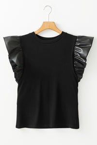Sassy Ruffled Cap Sleeve Blouse
