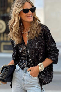 Sequin Long Sleeve Jacket