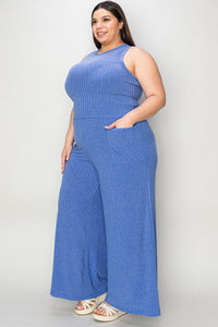 Sassy Ribbed Tank and Wide Leg Pants Set