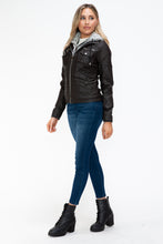 Load image into Gallery viewer, Faux Multi-Pocket Jacket with Hood
