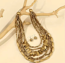 Load image into Gallery viewer, Tri Level Wooden Necklace
