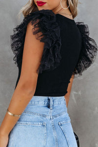 Sassy Ruffled Cap Sleeve Blouse
