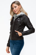 Load image into Gallery viewer, Faux Multi-Pocket Jacket with Hood
