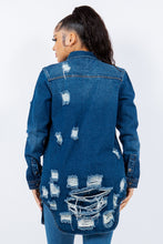 Load image into Gallery viewer, Distressed Denim Jacket
