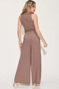 Sassy Ribbed Tank and Wide Leg Pants Set
