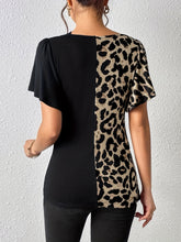 Load image into Gallery viewer, Leopard Flutter Sleeve T-Shirt
