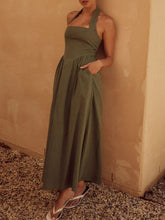 Load image into Gallery viewer, Sassy Halter Maxi Dress with Pockets
