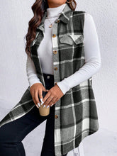 Load image into Gallery viewer, Sassy Pocketed Plaid Button Vest

