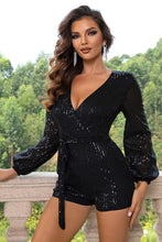 Load image into Gallery viewer, Sequin Long Sleeve Short Romper
