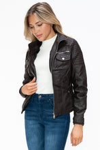 Load image into Gallery viewer, Faux Multi-Pocket Jacket with Hood
