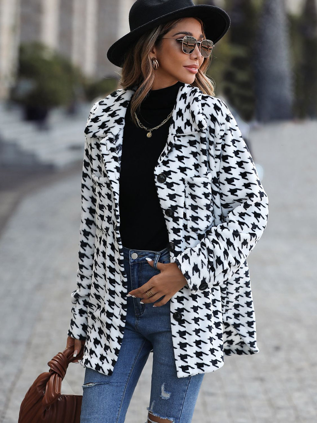 Black & White Button Down Jacket