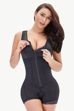 Load image into Gallery viewer, Zip-Up Scoop Neck Lace Trim Shapewear
