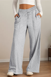 Elastic Waist Wide Leg Pants