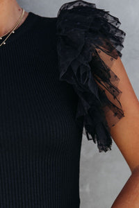 Sassy Ruffled Cap Sleeve Blouse