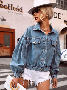 Collared Denim Top