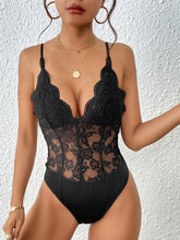 Load image into Gallery viewer, Lace V-Neck Spaghetti Strap Bodysuit

