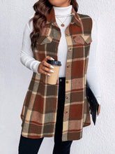 Load image into Gallery viewer, Sassy Pocketed Plaid Button Vest
