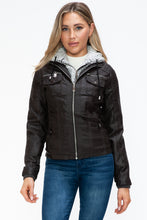 Load image into Gallery viewer, Faux Multi-Pocket Jacket with Hood
