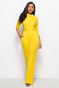 Tie-Waist Half Sleeve Jumpsuit
