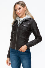 Load image into Gallery viewer, Faux Multi-Pocket Jacket with Hood
