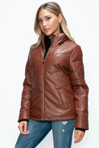 Pocketed Zip Up Puffer Jacket