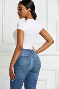Sassy Scoop Neck Short Sleeve Bodysuit