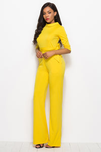 Tie-Waist Half Sleeve Jumpsuit