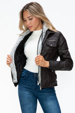 Load image into Gallery viewer, Faux Multi-Pocket Jacket with Hood

