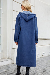 Long Sleeve Hooded Denim Outerwear