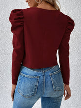 Load image into Gallery viewer, Zip Up Puff Sleeve Jacket
