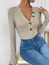 Load image into Gallery viewer, V-Neck Long Sleeve Bodysuit
