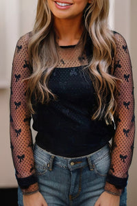 Sassy Bow Sheer Top