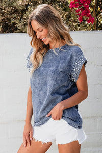 Pearl Denim Top