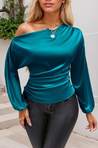Sassy Drawstring One Shoulder Blouse