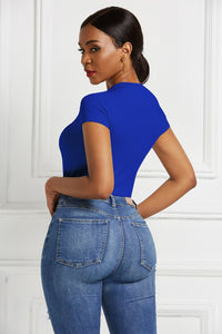 Sassy Scoop Neck Short Sleeve Bodysuit