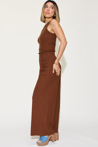 Sassy Ribbed Tank and Wide Leg Pants Set