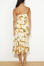 Load image into Gallery viewer, Sassy Gold Printed Single Shoulder Dress
