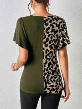 Load image into Gallery viewer, Leopard Flutter Sleeve T-Shirt
