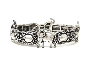 Silver Spoon Like Elephant Stretch Bracelet