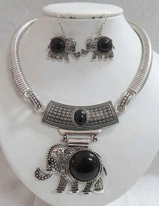 Black Elephant Necklace