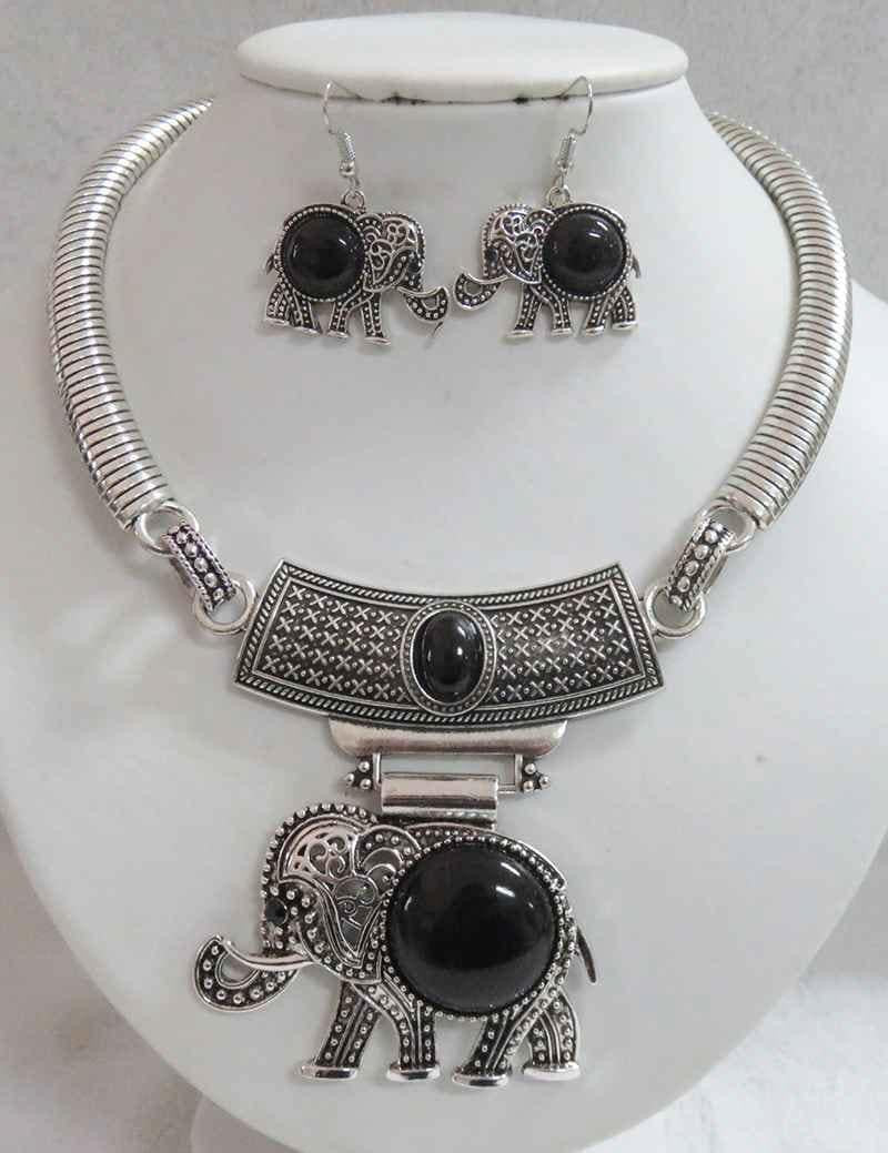 Black Elephant Necklace
