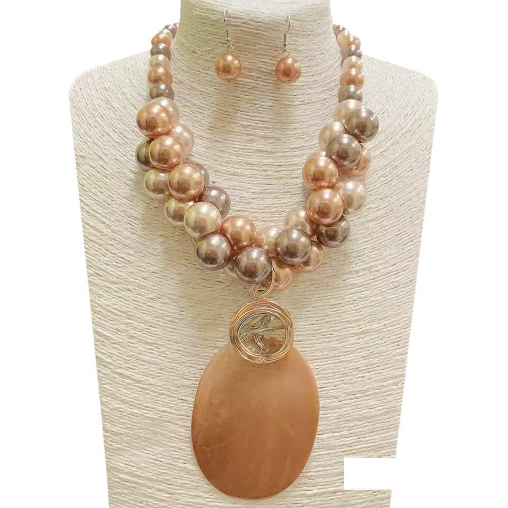 Brown Pearl Seashell Necklace
