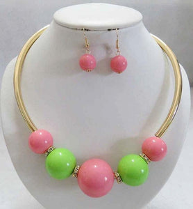 Gold with Pink and Green Balls Sorority